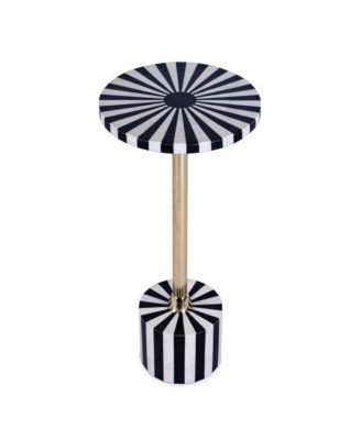 Zane Brass and Bone Inlay Side Round Side Table