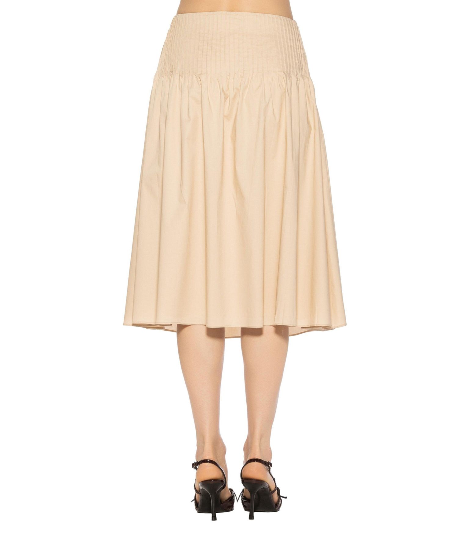 Women's Esme Pintuck Waist Full Poplin Skirt