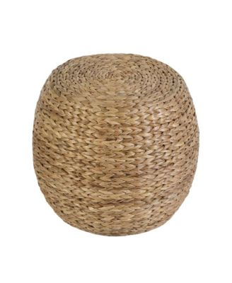 Portofino 22 in. W Water Hyacinth and Rattan Accent Stool