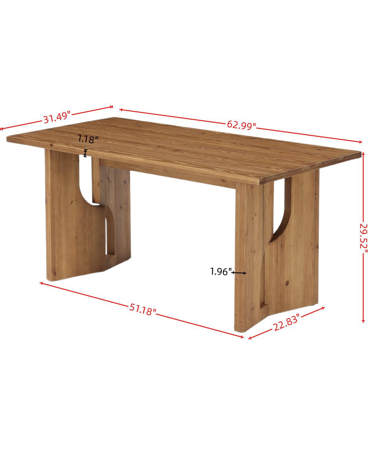 Tribesigns Solid Wood Conference Table, Modern Farmhouse Rectangular Meeting Table With Unique Open Legs For Conference Room, Home Office