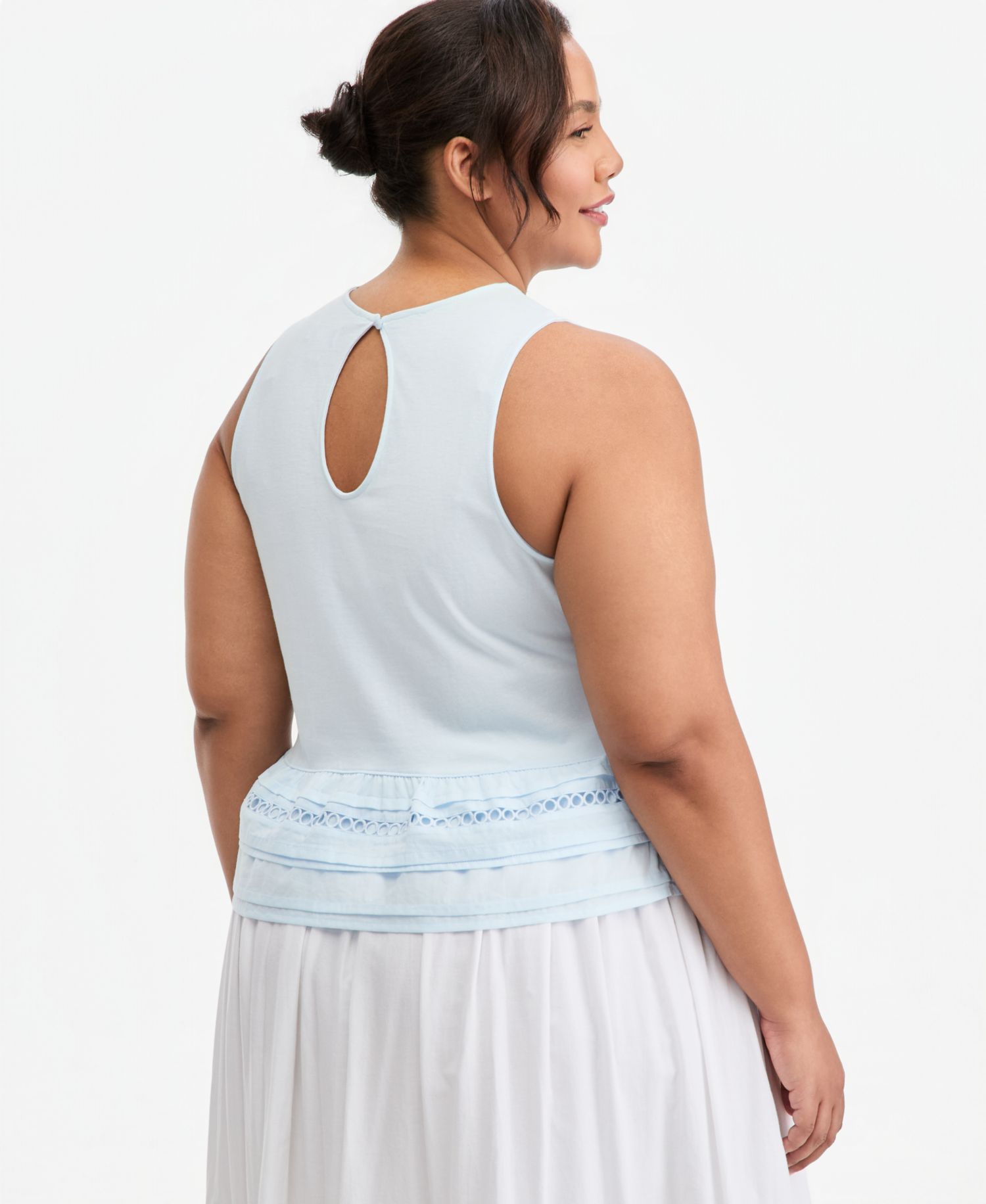 Trendy Plus Size Ruffle-Hem Square-Neck Tank