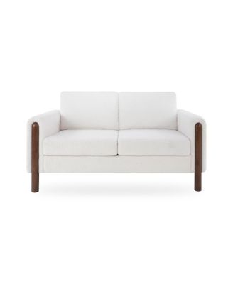  Faux Leather Chesterfield Sofa with Nailhead Trim and 2 Pillows