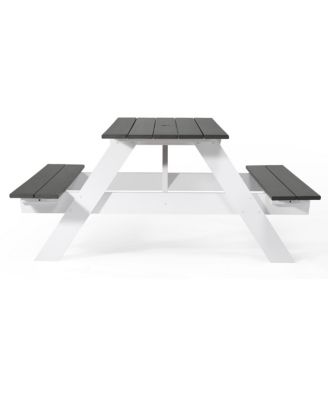 Outdoor 70" HDPE Plastic Picnic Table Bench With Umbrella Hole