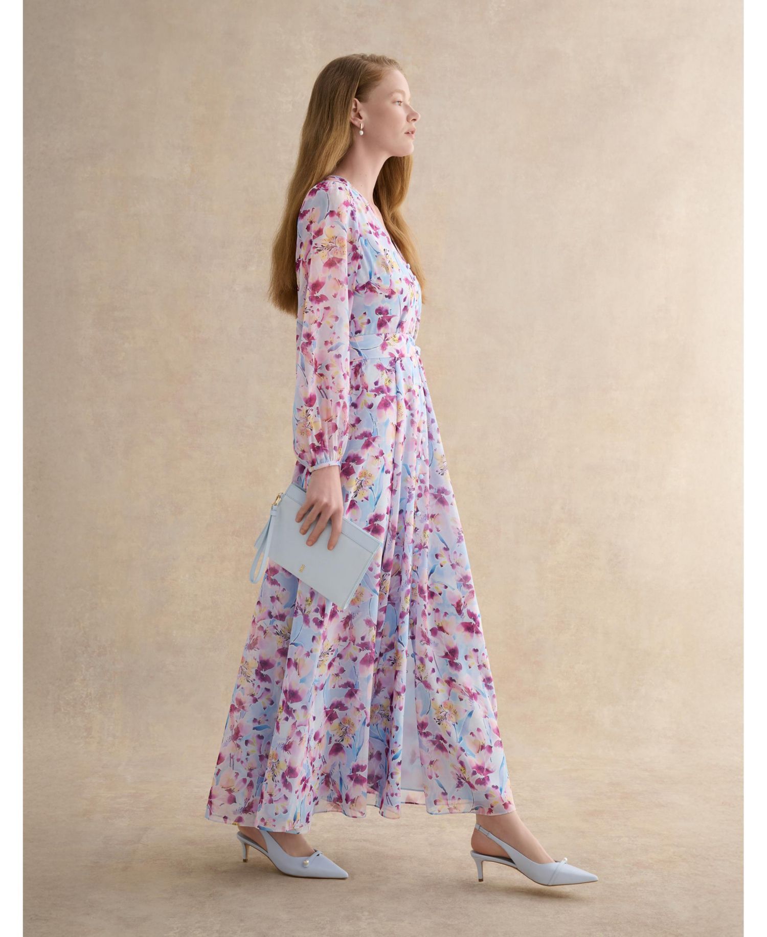 Women's Thea V-Neck Long Sleeve Maxi Dress