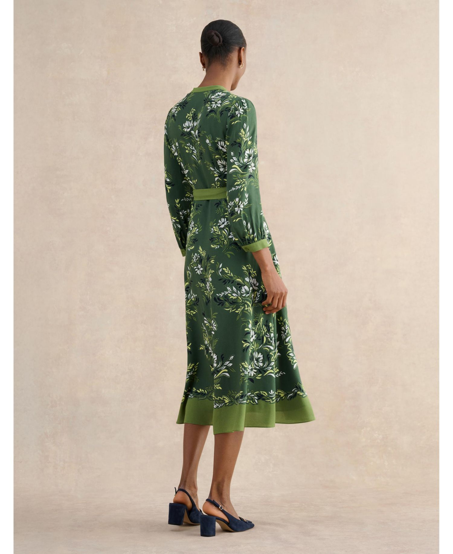 Women's Apolline Printed V-Neck Midi Shirt Dress