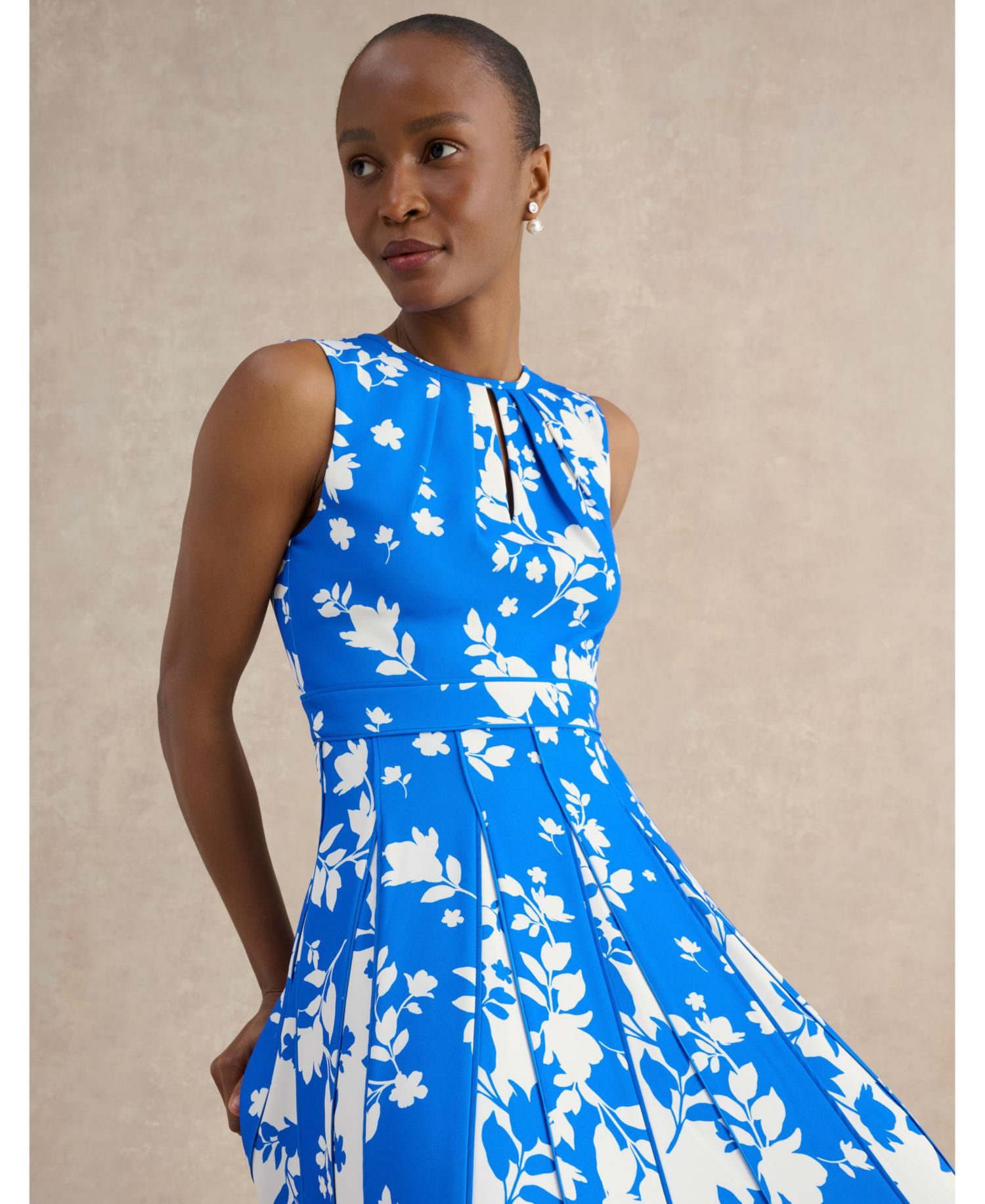 Women's Angelica Pleated Fit-Flare Midi Dress