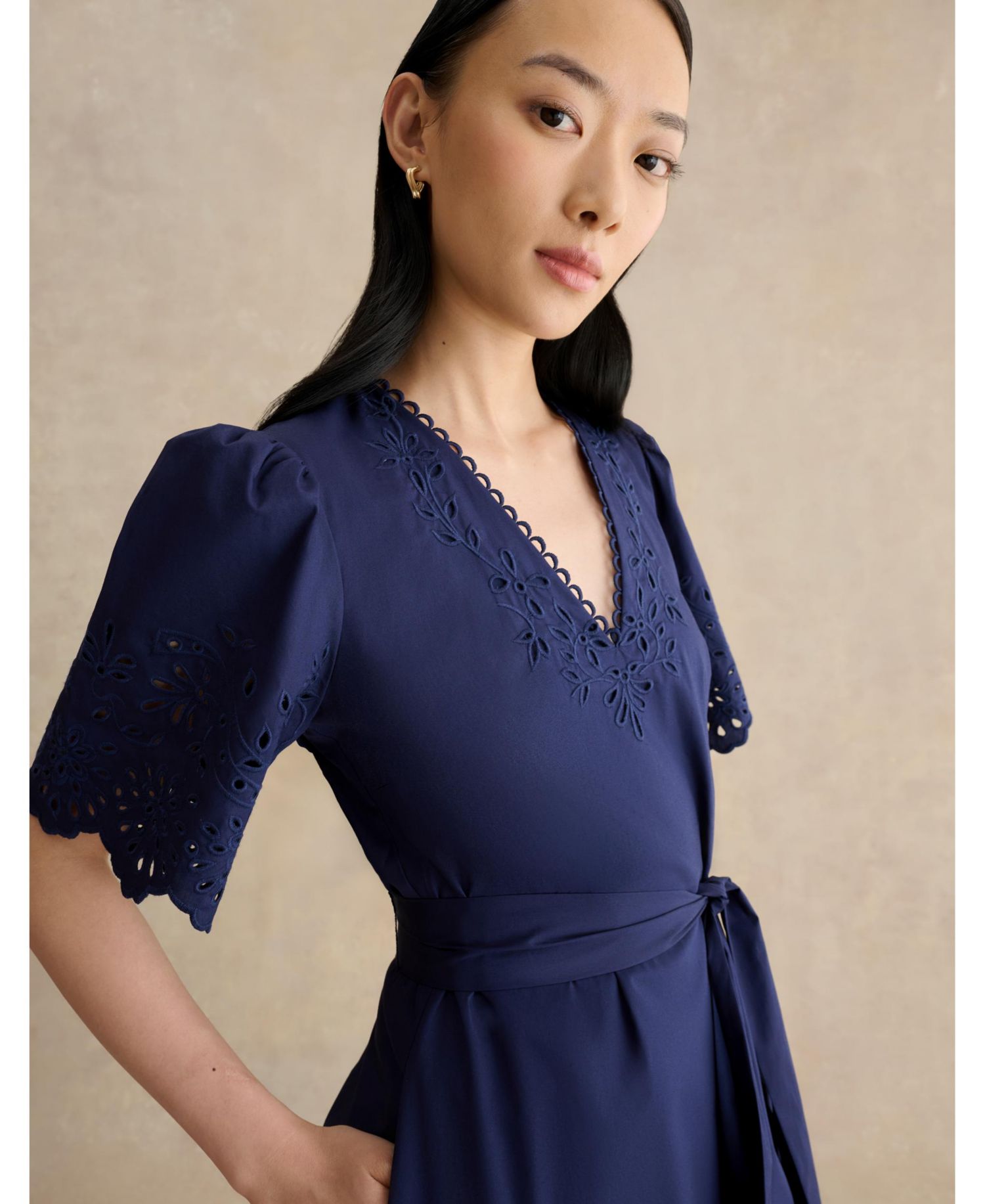 Women's Meghan Broderie Cutwork Midi Dress