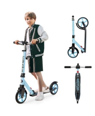 Foldable Kick Scooter for Teens, 4-Level Adjustable Height, ABEC9 Bearing, 240LBS Capacity, Suitable for Ages 6+