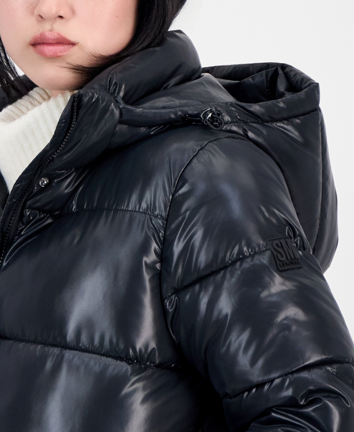 Steve Madden Women's Hooded Short Quilted Puffer Coat