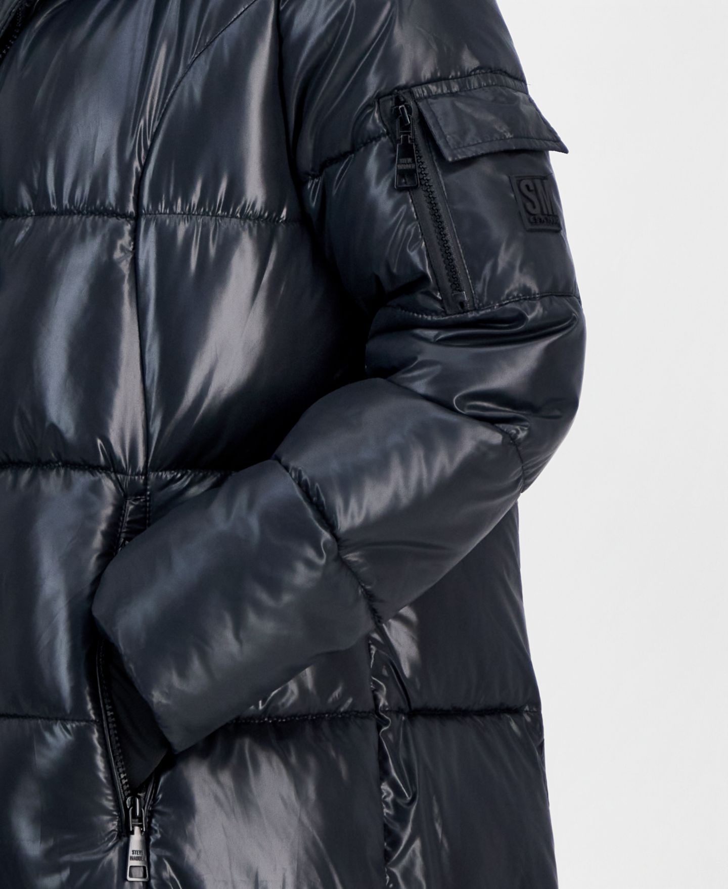 Женская куртка Steve Madden Hooded Maxi Puffer, цвет: Чёрный — фото 2
