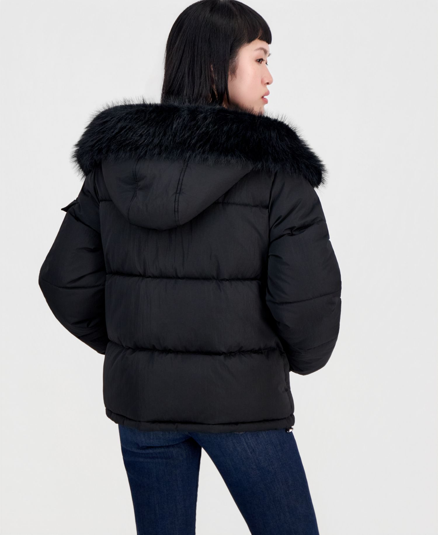 Women's Hooded Faux-Fur-Trim Puffer Jacket