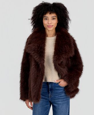 Women's Faux Fur Extended Collar Coat