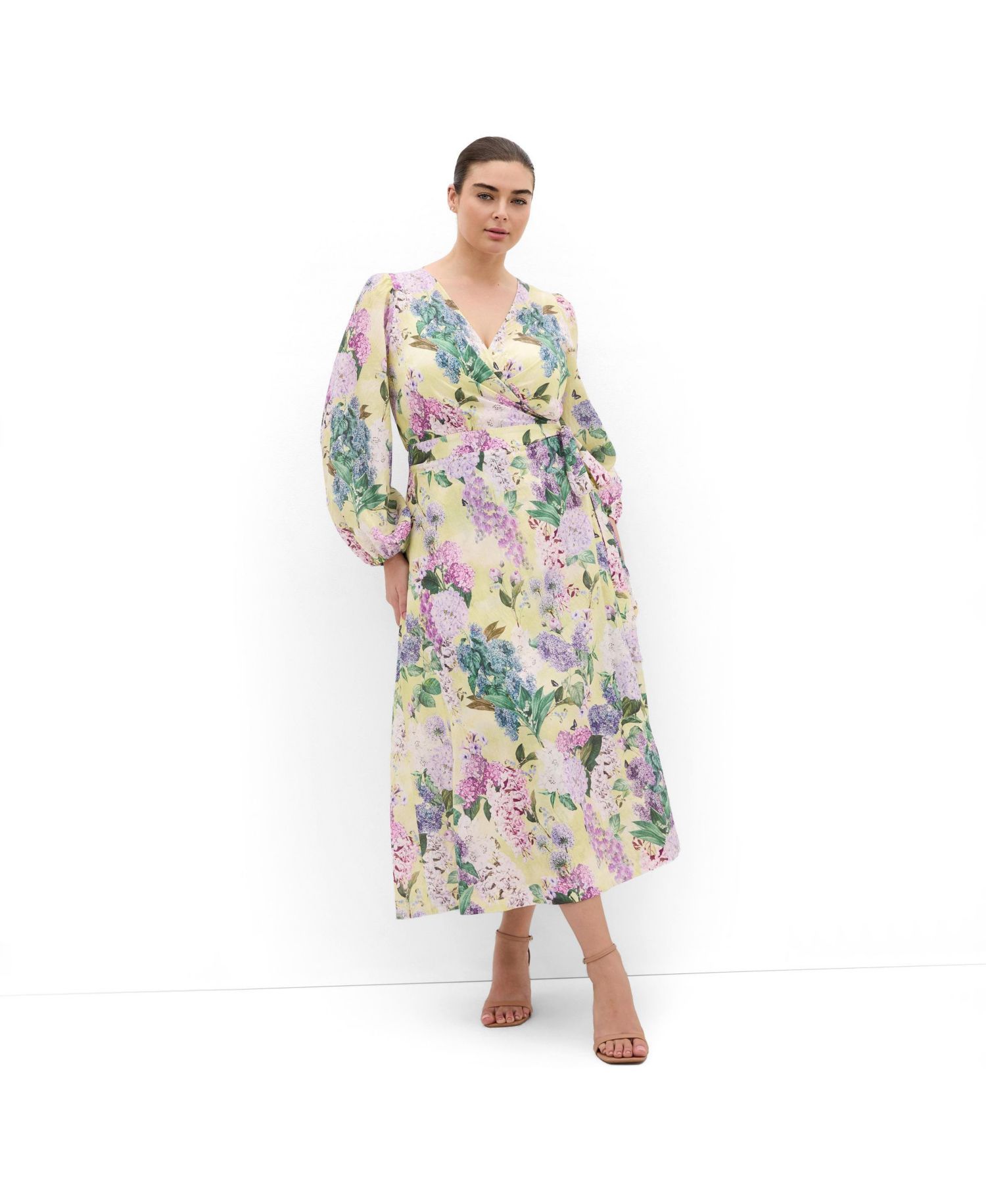 Women's Anastasia Hydrangea Print Wrap Maxi Dress