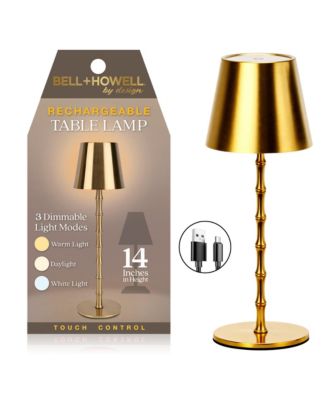 Bamboo Rechargeable Touch Control LED Table Lamp Cordless Portable Dimmable Light
