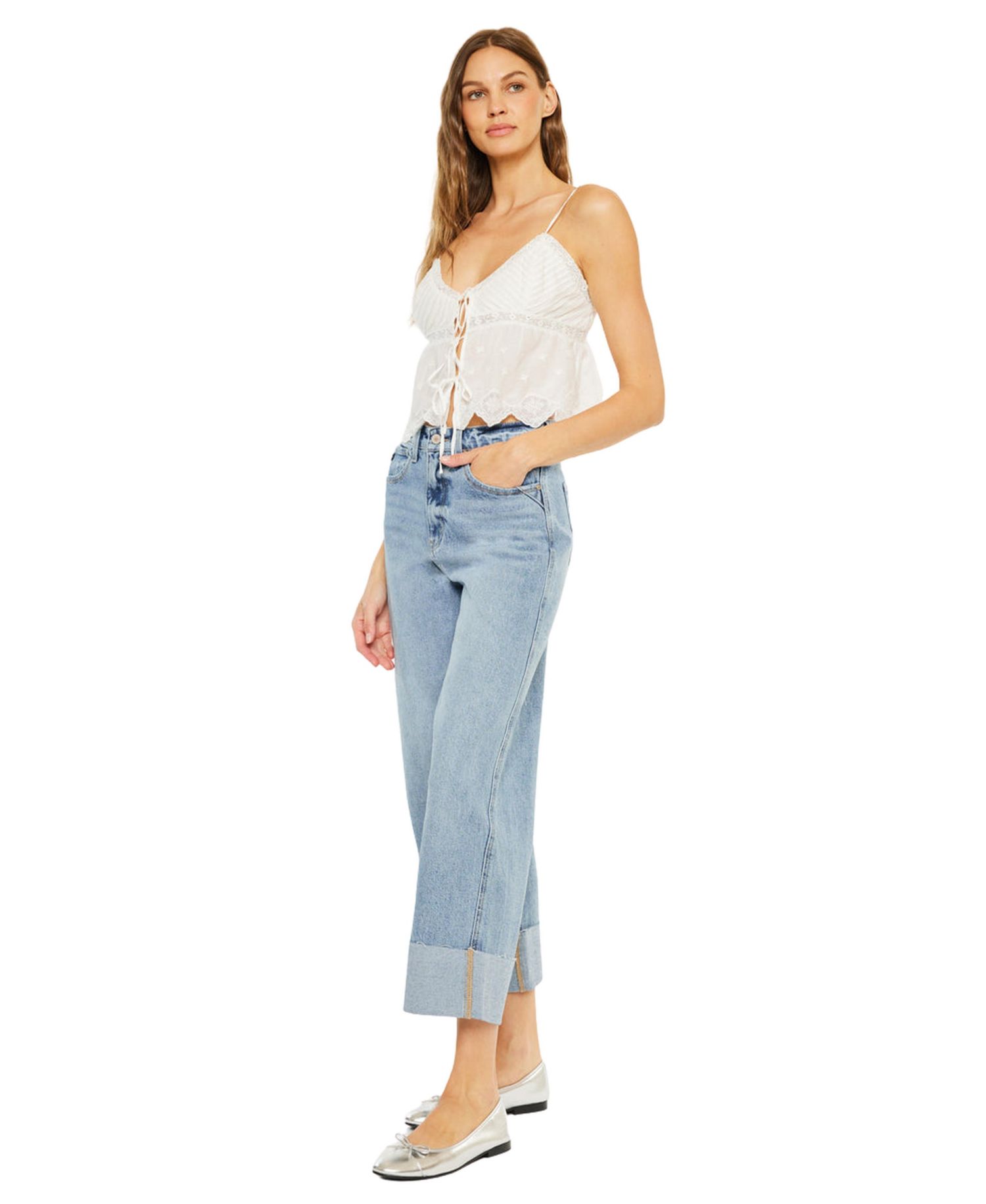Women's Alfie 90's Cropped Wide Leg Jeans