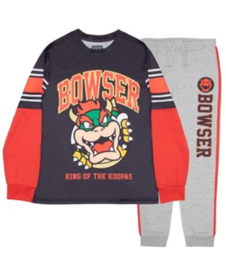 Boys Bowser 2 Piece Long Sleeve T-Shirt and Jogger Pants Set