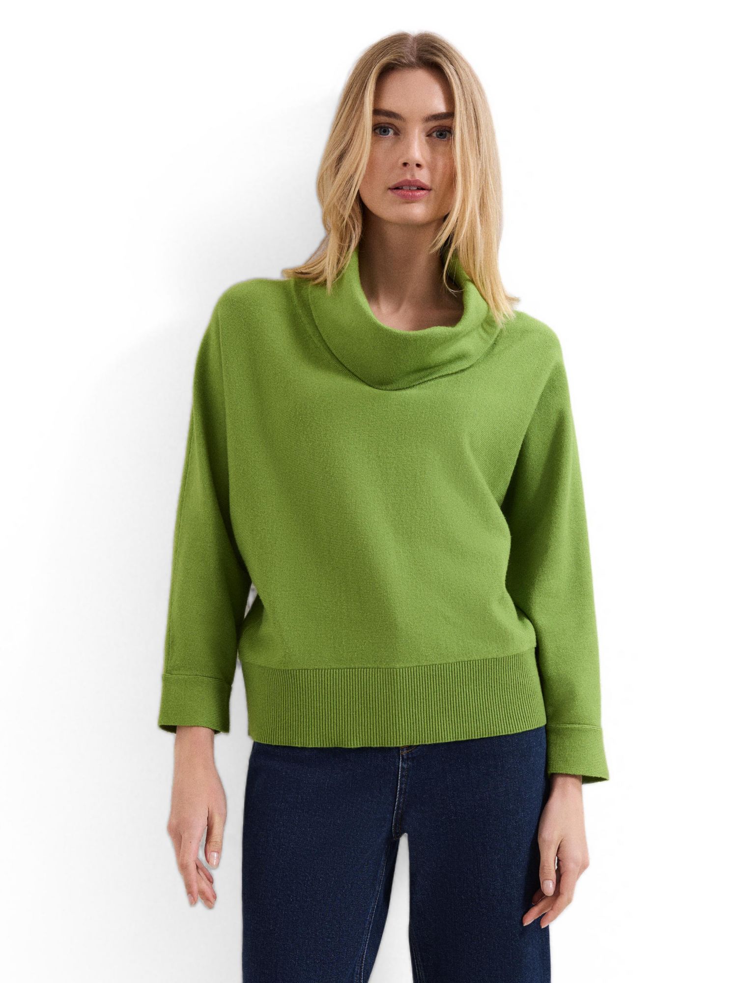 Women's Ribbed Detailing Rosalie Cowl Jumper