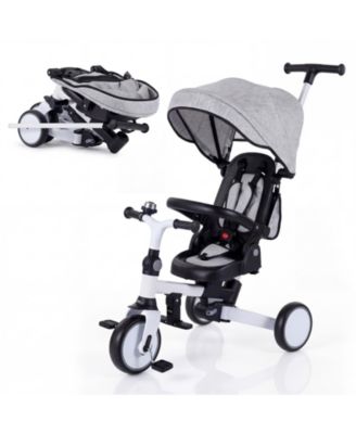Toddler Tricycle 8-in-1 with Push Handle and Canopy