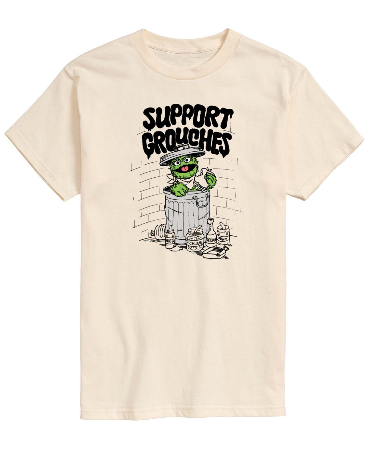 Men's Sesame Street Support Grouches Oscar Short-Sleeve Graphic T-Shirt