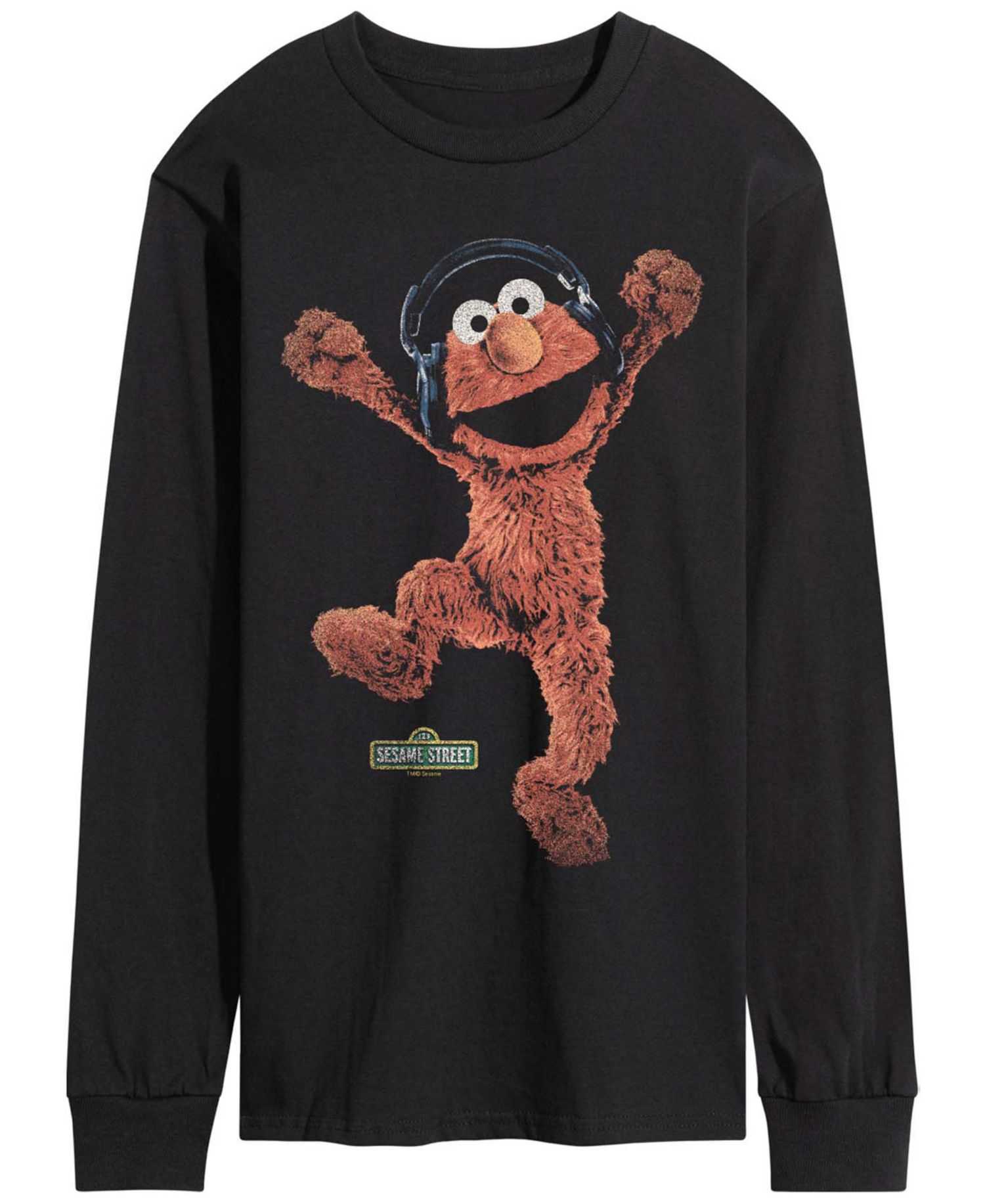 Men's Sesame Street Elmo Vintage Faded Long-Sleeve Graphic T-Shirt