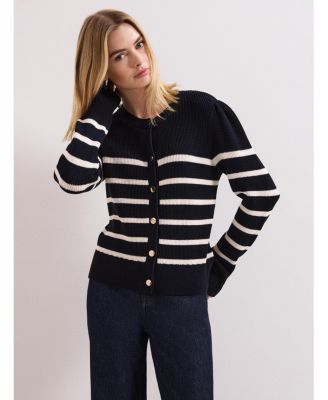 Women's Grace Button-Front Round Neck Cardigan