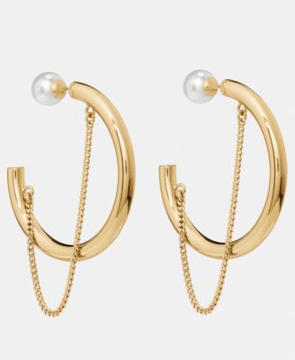 Gold-Tone Chain Reaction Hoop Earrings