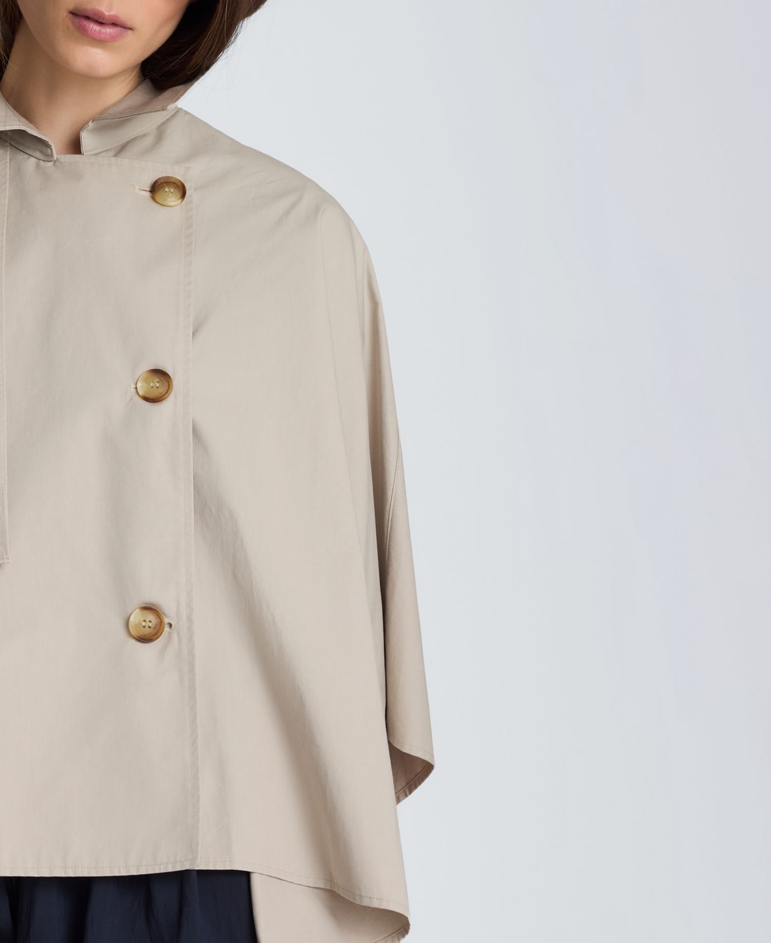 Women's Notch Collar Trench Cape Jacket