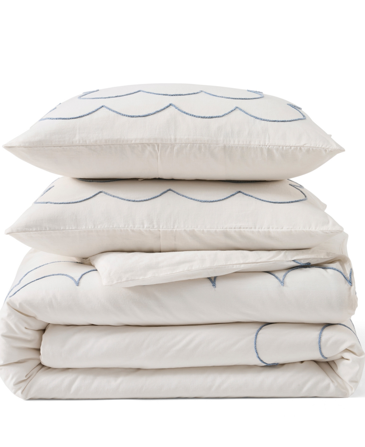 Peri Home Daydream Scallop 3-Piece Duvet Cover Set