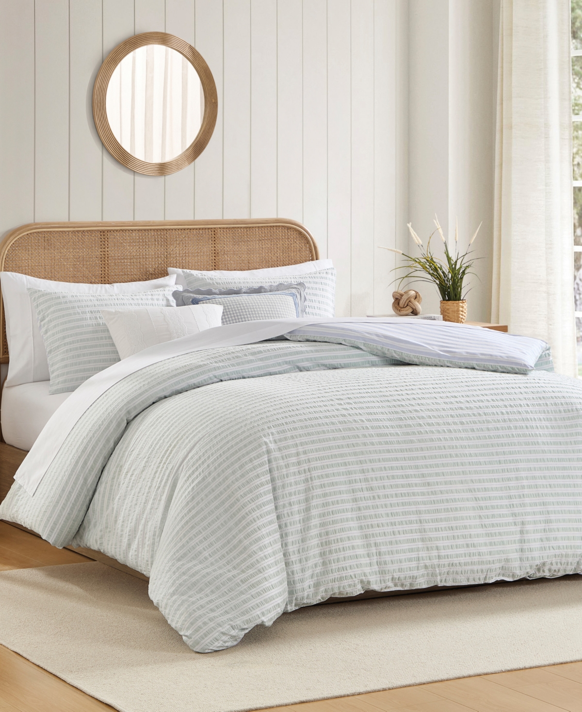 Peri Home Seersucker Stripe 3-Piece Duvet Cover Set