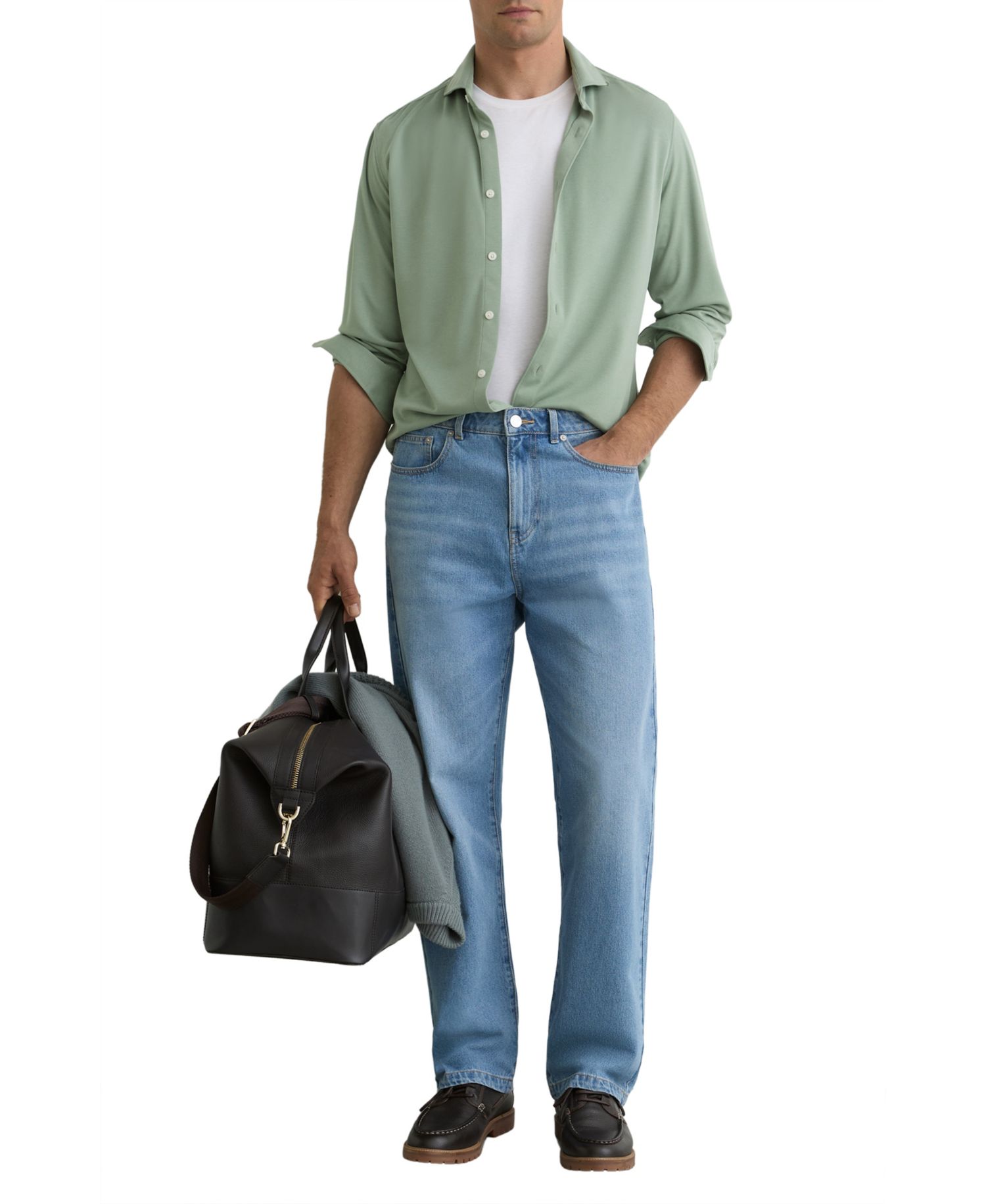 Men's Davaro Regular-Fit Stretch-Modal Cutaway-Collar Shirt