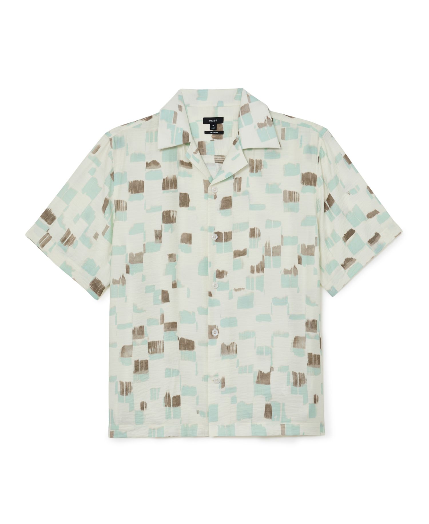 Men's Vespucci Brushstroke-Print Cuban-Collar Shirt