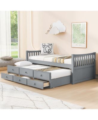 Daybed with Trundle and Drawers, Twin Size