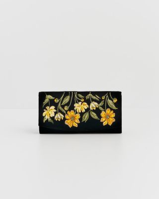 Botanical Velvet Embroidered Purse Large
