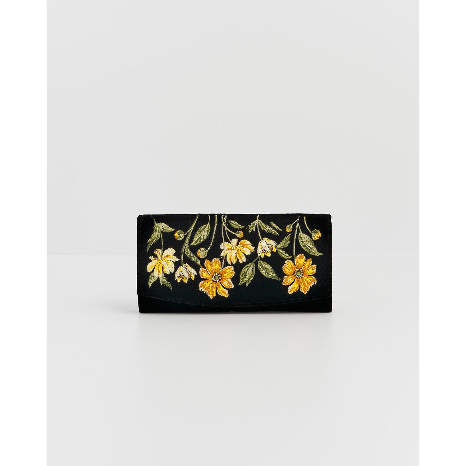 Botanical Velvet Embroidered Purse Large