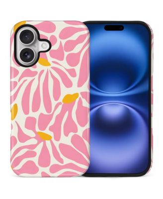 Case for iPhone 16, 2-in-1 Dual-Layer Shockproof Protection, Colorful Flower Art Glossy Case