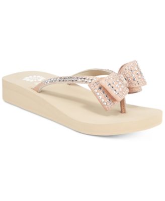 yellow box jeweled flip flops