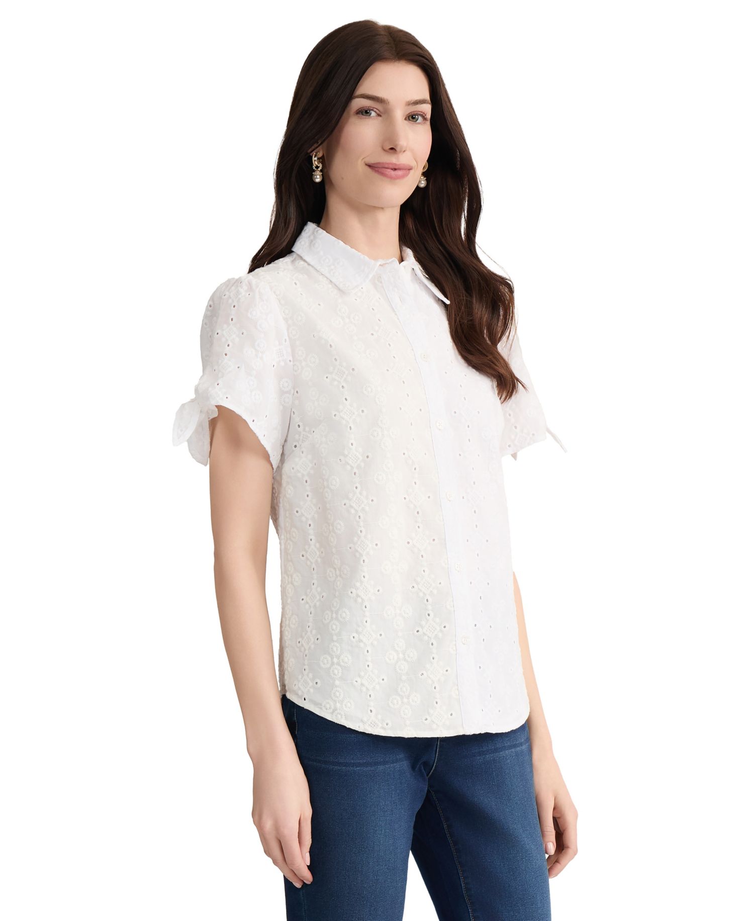 Petite Bandana Eyelet Blouse