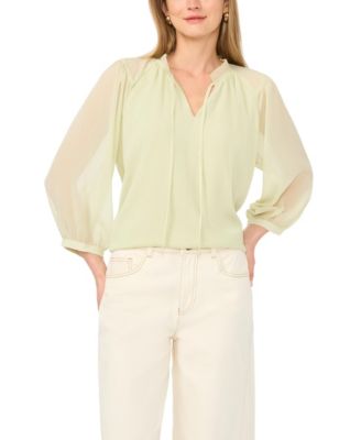 Women's Split Neck Raglan-Sleeve Blouse