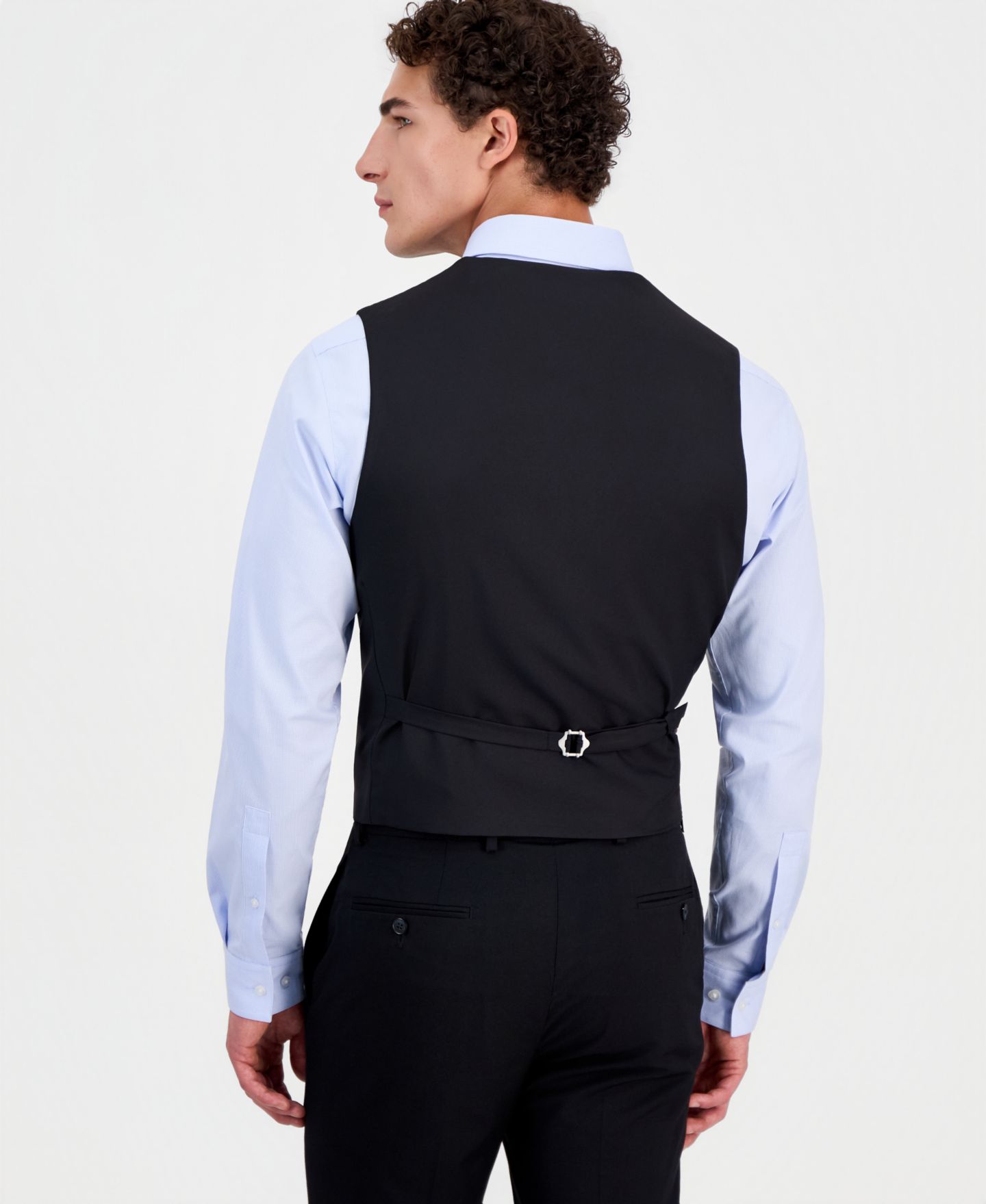 Мужской жилет Tommy Hilfiger Modern-Fit Wool TH-Flex Stretch Suit Separates Vest, цвет: Чёрный — фото 2