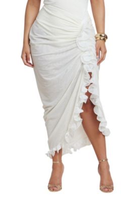 Women's Ruffled Sheer Mesh Skirt