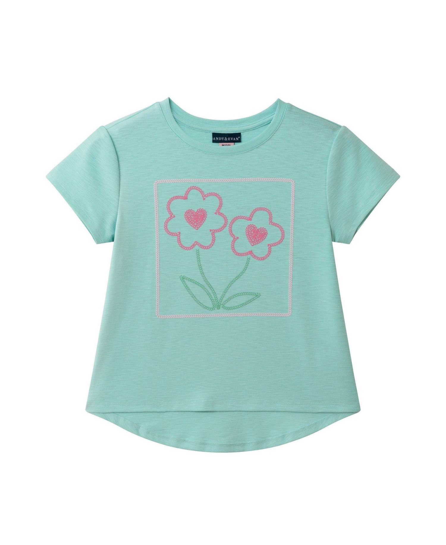 Girls Sparkle Bloom Emroidered Tee