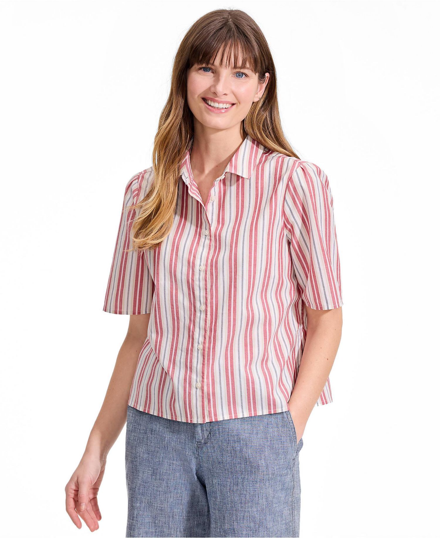 Women's Poplin Button Front Shirt