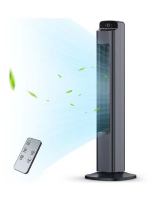 Bladeless Tower Fan with Remote, 5 Speeds