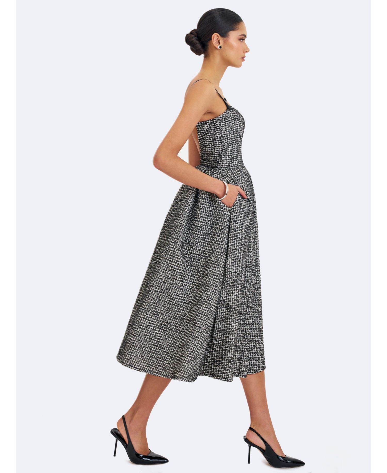 Women's Katalina Tweed Backless Midi Dress