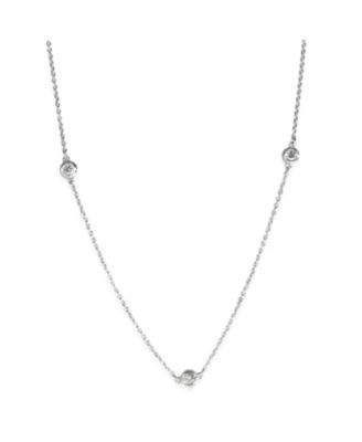 Sterling Silver Diamond Elsa Peretti Diamond By The Yard Necklace