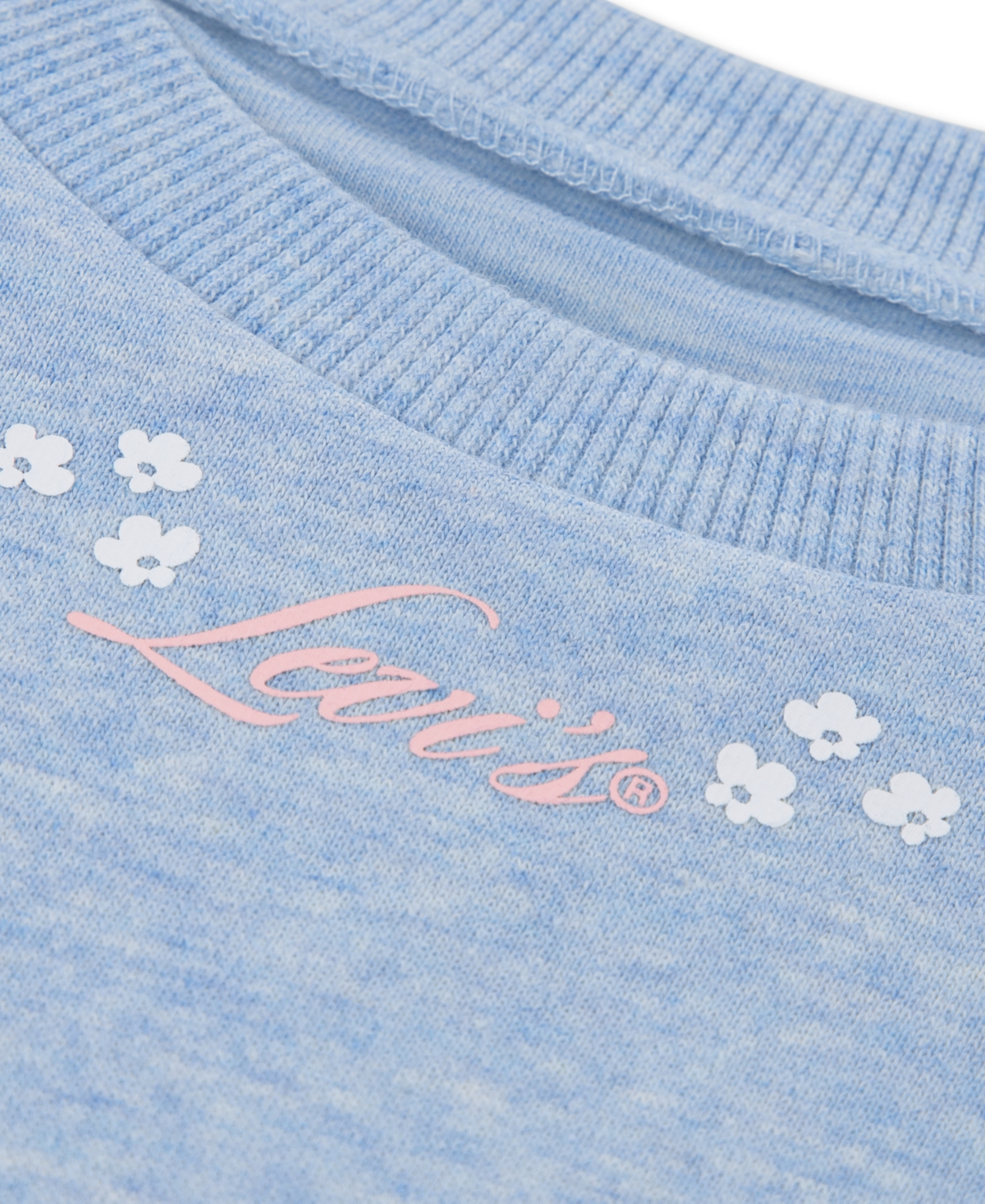 Levi's Toddler Girls' 2T-4T Ruffled Crewneck Sweatshirt and Jogger Pants, 2-Piece Set