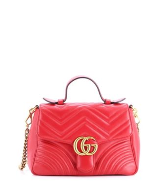 Small GG Marmont Top Handle Flap Bag Matelasse Leather