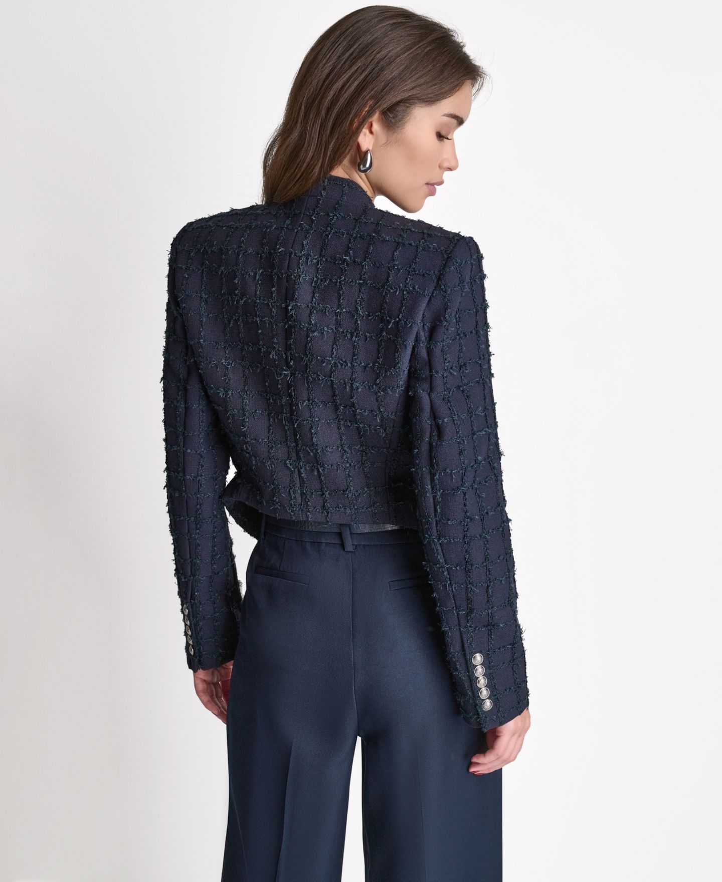 Женская куртка BCBG Open-Front Stand Collar, цвет: Глубокий морской — фото 4