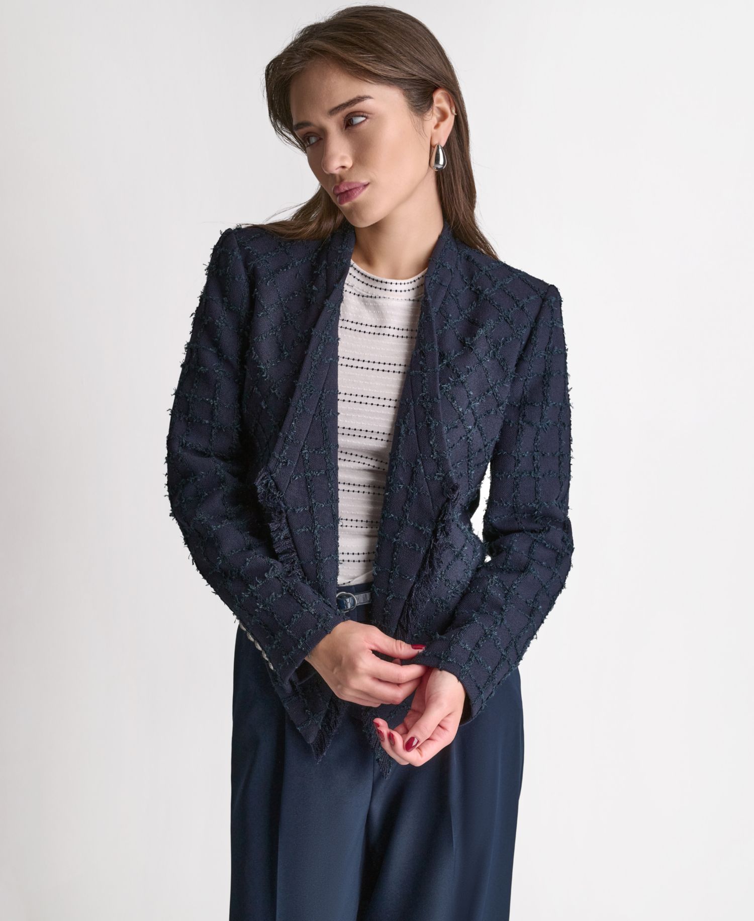 Women's Open-Front Stand Collar Jacket
