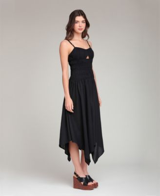 macy's black casual dresses NY Collection 3/4 Length Pearl Detail Dress Black / L